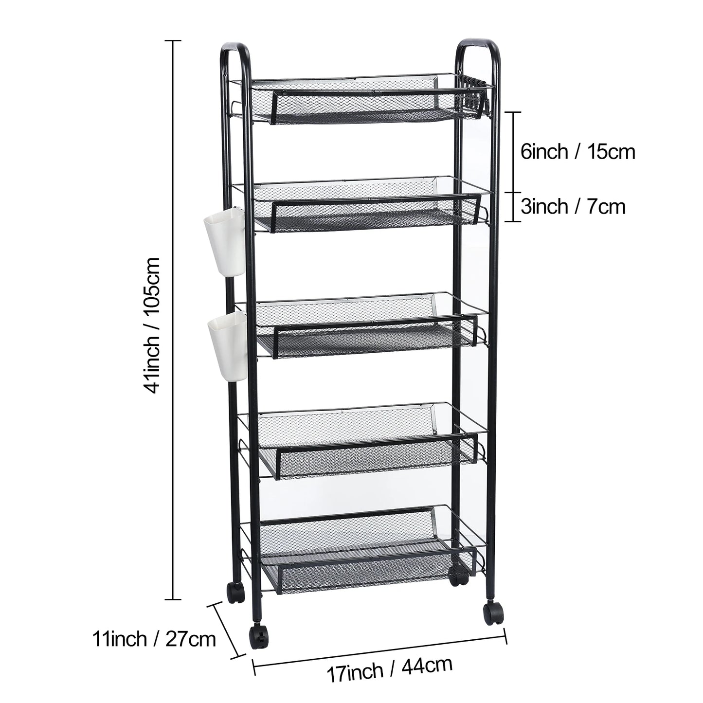 5 Tier Stackable Metal Mesh Storage Basket