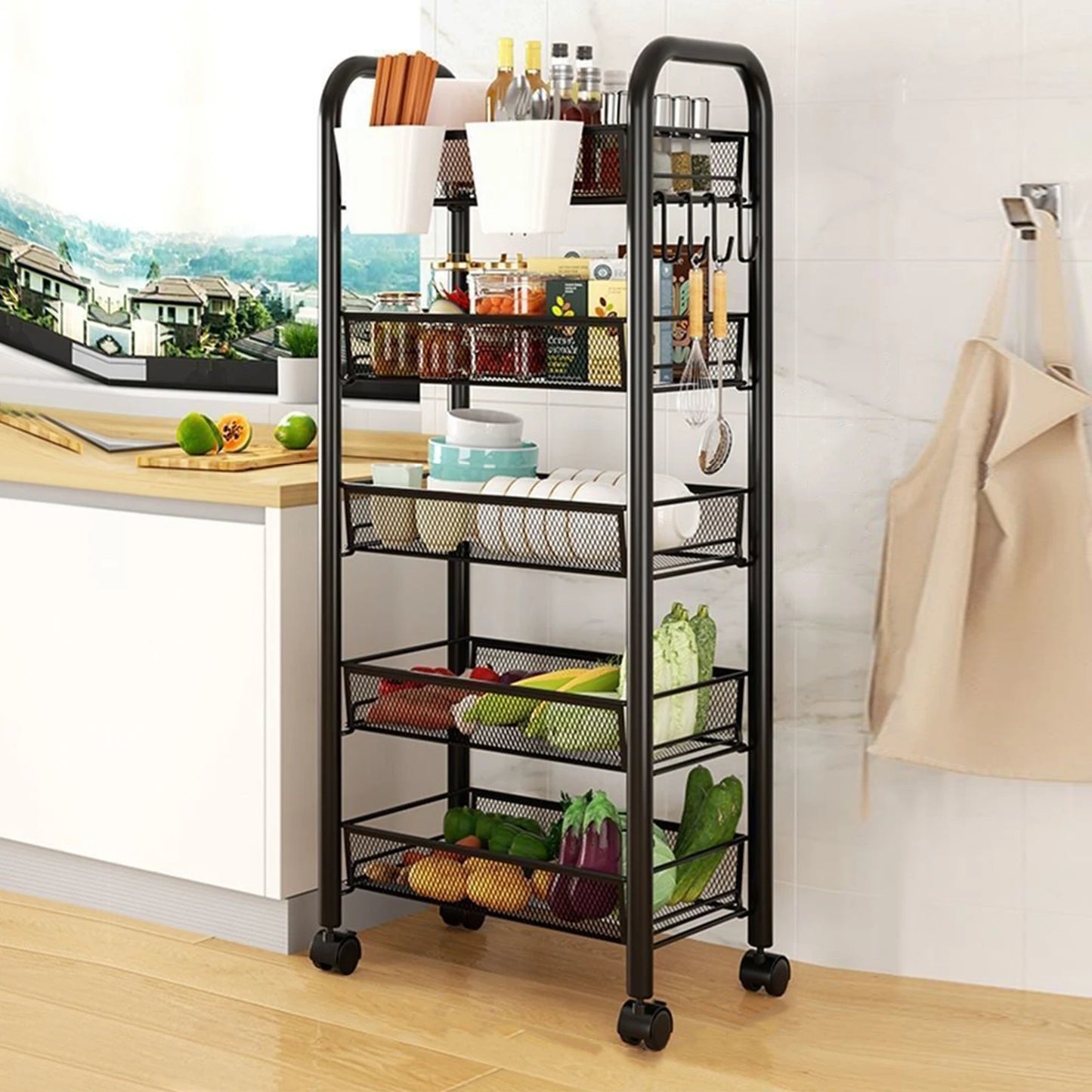 5 Tier Stackable Metal Mesh Storage Basket